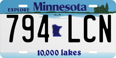 MN license plate 794LCN