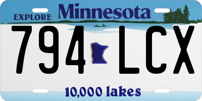 MN license plate 794LCX