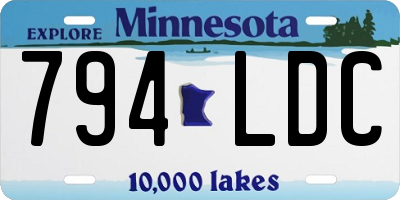 MN license plate 794LDC