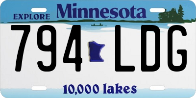 MN license plate 794LDG