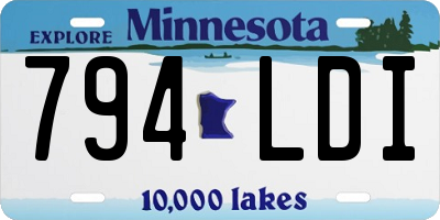 MN license plate 794LDI