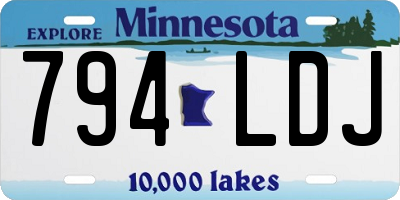 MN license plate 794LDJ