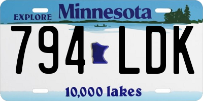 MN license plate 794LDK