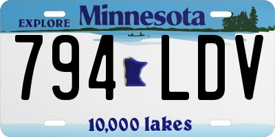 MN license plate 794LDV