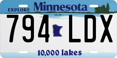 MN license plate 794LDX