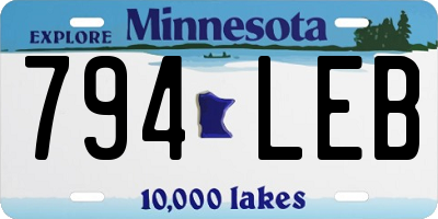 MN license plate 794LEB