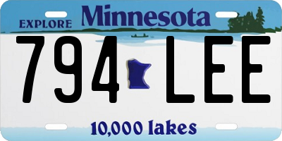 MN license plate 794LEE