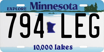 MN license plate 794LEG