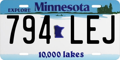 MN license plate 794LEJ