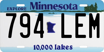 MN license plate 794LEM