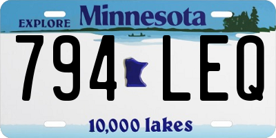 MN license plate 794LEQ