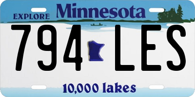 MN license plate 794LES