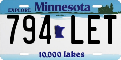 MN license plate 794LET