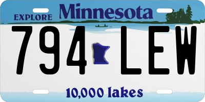 MN license plate 794LEW