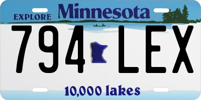 MN license plate 794LEX