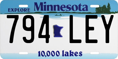 MN license plate 794LEY