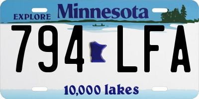 MN license plate 794LFA