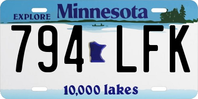MN license plate 794LFK