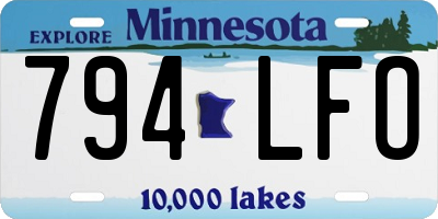 MN license plate 794LFO