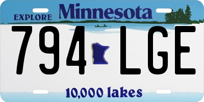 MN license plate 794LGE