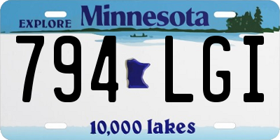 MN license plate 794LGI