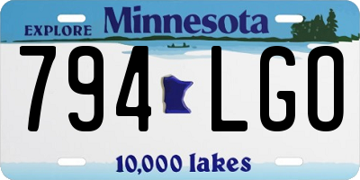 MN license plate 794LGO