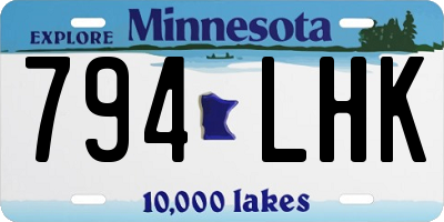 MN license plate 794LHK