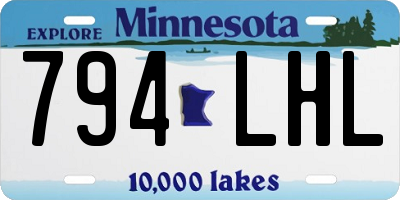 MN license plate 794LHL