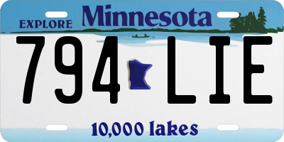MN license plate 794LIE