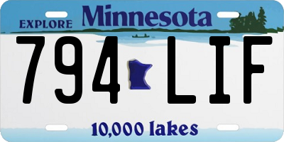 MN license plate 794LIF