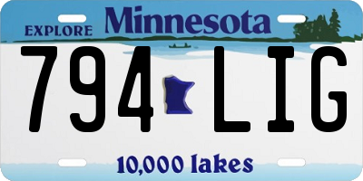 MN license plate 794LIG