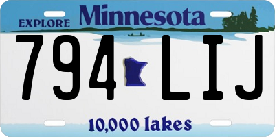 MN license plate 794LIJ
