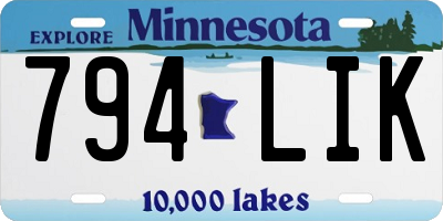 MN license plate 794LIK