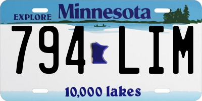 MN license plate 794LIM