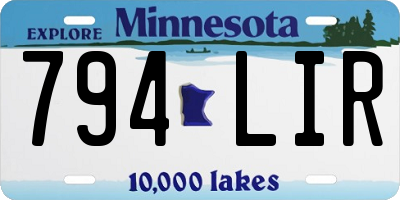 MN license plate 794LIR