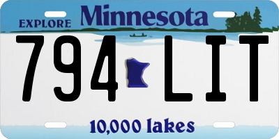 MN license plate 794LIT