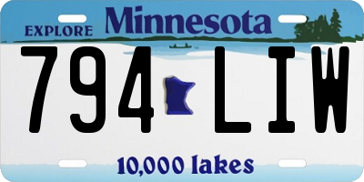 MN license plate 794LIW
