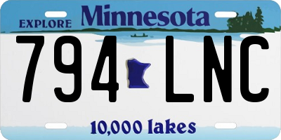 MN license plate 794LNC