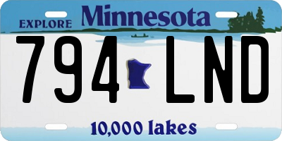 MN license plate 794LND