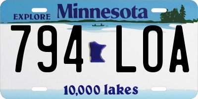 MN license plate 794LOA