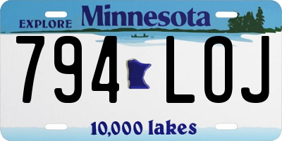 MN license plate 794LOJ
