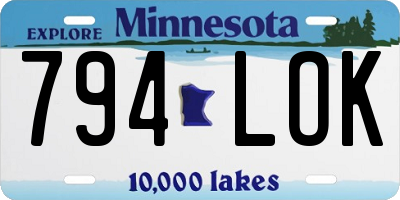 MN license plate 794LOK