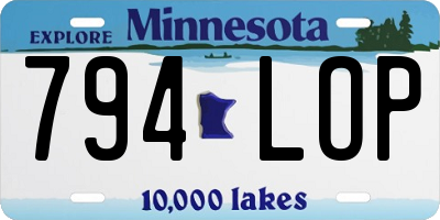 MN license plate 794LOP