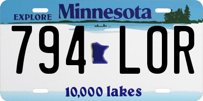 MN license plate 794LOR