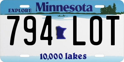 MN license plate 794LOT