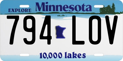 MN license plate 794LOV
