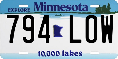 MN license plate 794LOW