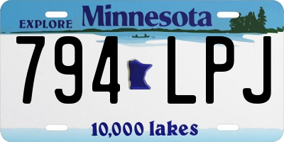 MN license plate 794LPJ