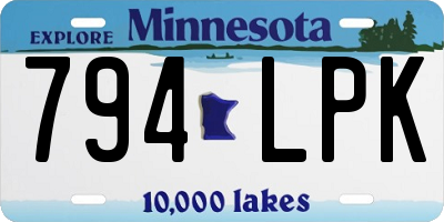 MN license plate 794LPK