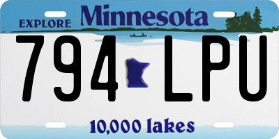 MN license plate 794LPU